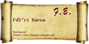 Füri Barna névjegykártya